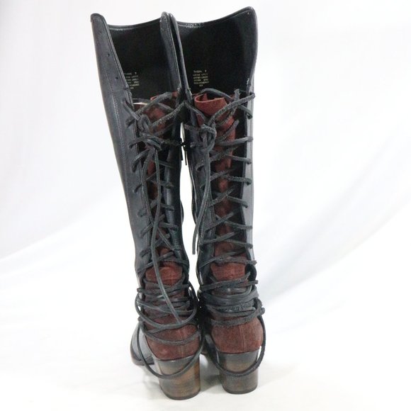 Like New FREEBIRD by STEVEN FB-Coal Grey Leather Boots Sz 9 US Wmn - Picture 7 of 8
